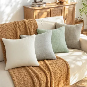 Modern minimalist Japanese style Chenille throw pillow covers for living room sofa decor
