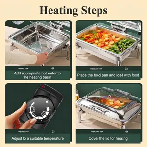 How to use the stainless steel hydraulic lid electric buffet stove and food warmer