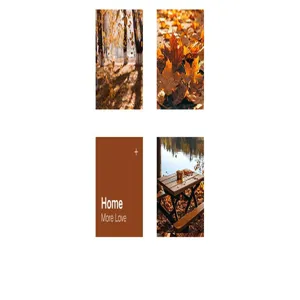 Detailset aus vier herbstlichen Kissenbezügen mit Ahornblättern und Heimtext-Motiv.