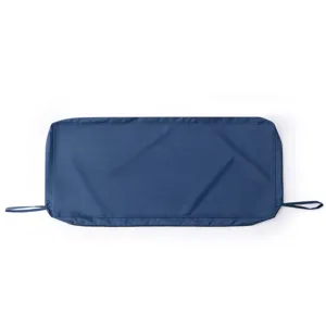 Funda impermeable azul marino para cojín de banco de exterior con lazos de sujeción