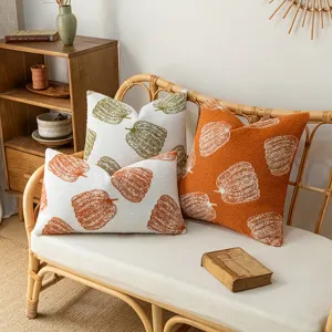 Minimalist Chenille Pumpkin Decorative Pillowcase Soft Jacquard Cushion Cover For Home Sofa Bedroom Bedside Decor Living Room