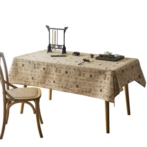Tovaglia in stile cinese retrò con stampa calligrafica per decorazione tavolo e tè.