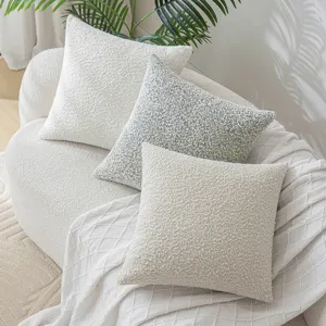 Luxus Boucle Kissenbezug Moderner Gewebter Texturierter Kissenbezug Weiche Dekorative Quadratische Kissenhülle Für Sofa Wohnzimmer Deko