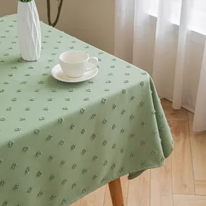 Waterproof Rectangular Tablecloth Simple Geometric Clipping Flower Jacquard Table Cover Nordic Style For Dining Room Coffee Table Home Decor