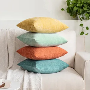 Moderner Chenille Fischgrätenmuster Kissenbezug Einfarbig Strukturierter Kissenhülle Für Wohnzimmer Sofa Schlafzimmer Dekoration Ohne Füllung