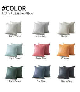 Muestra detallada de colores de nueve fundas de cojín de cuero PU impermeables para hogar