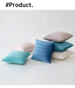 Luxury soft velvet throw pillow covers with elegant pleated horizontal stripe details