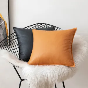 Fundas de cojín modernas de cuero PU mate impermeables en silla de metal negro
