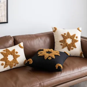 Set di federe per cuscini con stelle trapuntate geometriche per divano di casa
