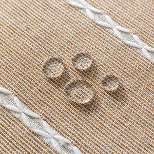 Mantel impermeable estilo nórdico con textura de lino y bordado blanco elegante de lujo