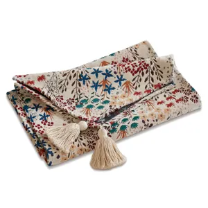 Runner da tavola floreale boho con nappe decorative per decorazioni di classe