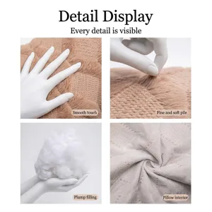Soft embroidered plush rhombus pillowcase showing fabric texture and filling details