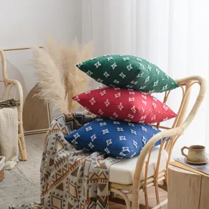 Nordic cotton tufted cushion covers with white star patterns in multiple colors