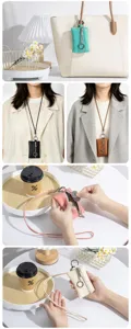 Genuine leather mini neck pouch for coins and keys shown in multiple vibrant colors