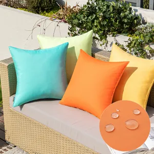 Waterproof Outdoor Pillow Cover Oxford Cloth Solid Color Decorative Cushion Case For Patio Garden Sofa Couch Home Decor