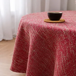 New Chinese Style Faux Linen Tablecloth Solid Color Minimalist Rectangular Tea Table Desk Cloth For Home Dining Decoration