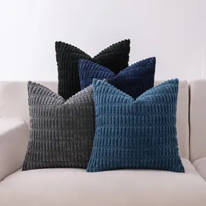 Wheat Ear Texture Corduroy Pillowcase Decorative Solid Color Soft Cushion Cover For Sofa Living Room Bedroom Decor