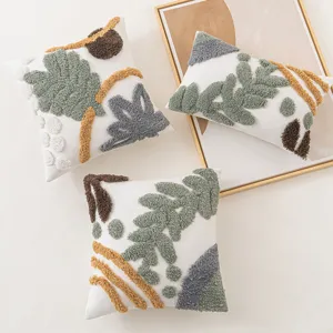 Boho Kissenbezug Getuftet Nordischer Marokkanischer Stil Baumwolle Zierkissenhülle Blatt Geometrisch Deko Für Sofa Wohnzimmer