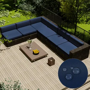 Premium waterproof deep blue Oxford fabric sofa cushion covers for outdoor garden patio