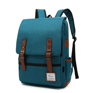 Mochila para Portátil de Lona Vintage Gran Capacidad Mochila de Viaje al Aire Libre para Hombres Mujeres Bolsa Escolar Retro