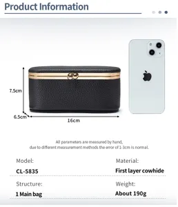 Detaillierte Spezifikationen für die Mini-Tasche aus echtem Leder und Schmuck-Organizer