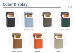 Pantalla de colores detallada de pitilleras de cuero premium en siete elegantes opciones