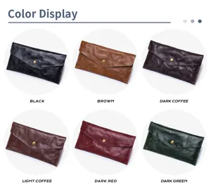 Panoramica colori delle pochette a busta in pelle vintage in varie tonalità