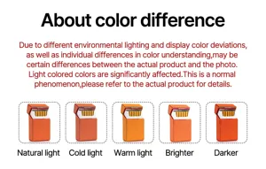 Comparación de colores de pitillera de cuero bajo diferentes iluminaciones