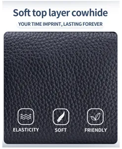 Makro-Nahaufnahme der Textur von weichem schwarzem Lychee-Narben-Rindsleder-Material