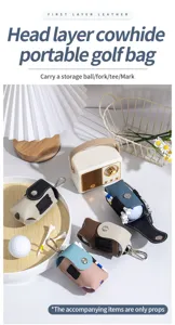 Premium-Golfballtaschen aus echtem Leder in verschiedenen eleganten Farbblöcken