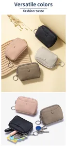 Kollektion von Mini-Münzbeuteln aus Lychee-Leder in vielseitigen Farben für Damen