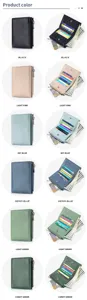 Kollektion kleiner Damen-Bifold-Geldbörsen aus echtem Leder in sechs Farben