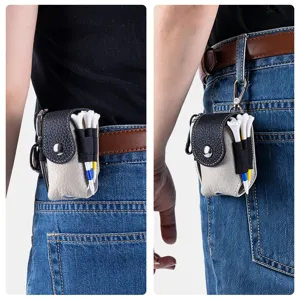 Tragbare Golfball-Tasche aus Leder zur Gürtelbefestigung