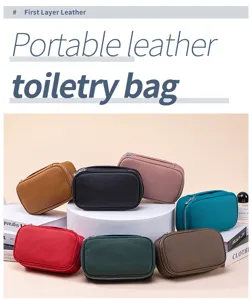 Hochwertige Kulturbeutel aus erstklassigem Leder in verschiedenen eleganten Farben