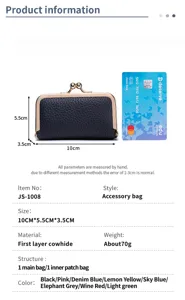 Detailed dimensions and material specifications for genuine leather jewelry pouch