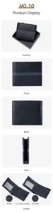 Men's black striped cowhide leather wallet shown in multi-angle product display.