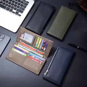Schlanke Herren-Lederbrieftasche mit RFID-Schutz und mehreren praktischen Kartenfächern