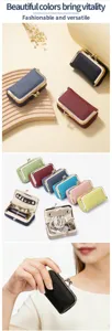 Collection of mini leather jewelry pouches in various colors and internal storage detail