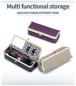 Portable leather multi-functional storage case for sunglasses and jewelry organization