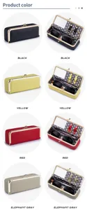 Portable leather kiss-lock case in multiple colors for sunglasses and jewelry storage