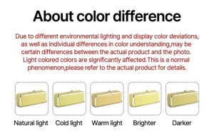 Visual guide showing leather glasses case color variation under different light sources