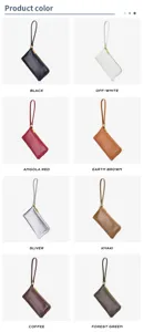 Detailed view of available colors for vintage genuine leather women's wristlet wallets