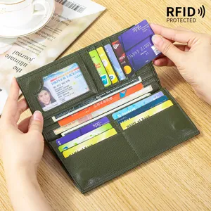 Schlankes Herren-Lederportemonnaie mit RFID-Schutz und mehreren Kartenfächern