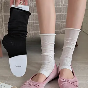 Women half sole footless socks spring summer thin leg warmers ballet style slouchy socks