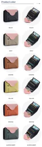 Porte-cartes en cuir éléphant mignon en six couleurs avec fentes en accordéon