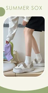 Calcetines de algodón para mujer en modernos colores pastel macaron para la moda de verano