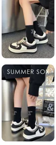 Black and white mid-tube cotton sports socks with letter embroidery, comfortable and stylish.