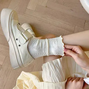 Primavera estate calzini donna lavorati a maglia carini lolita pizzo volant moda