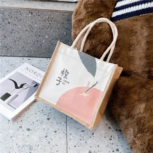 Leinentasche im chinesischen Stil mit Orangendruck für Damen Mode