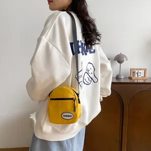Bolso bandolera de nailon amarillo para mujer bolso ligero móvil